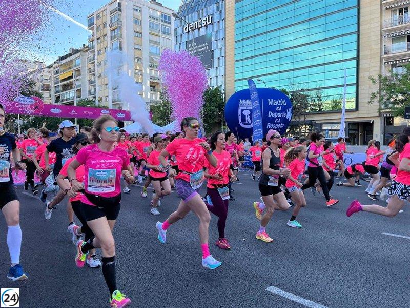 Miles de mujeres corren por la igualdad en la Carrera de la Mujer de Madrid.