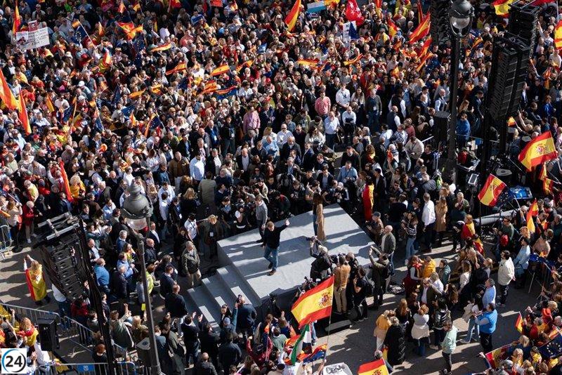 Feijóo y el PP lideran manifestación contra Sánchez a días de las elecciones.