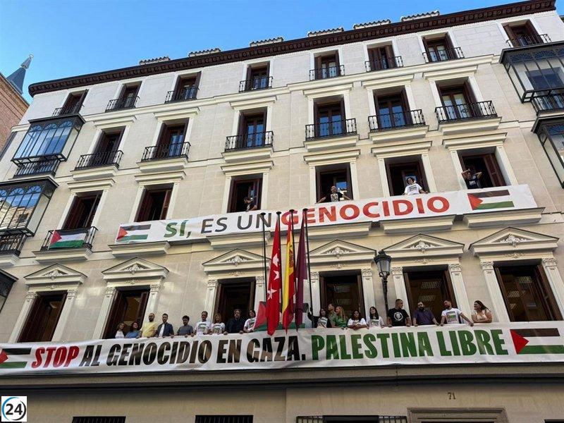 MM defiende su derecho político al presentar quejas sobre la eliminación de pancartas por Palestina.