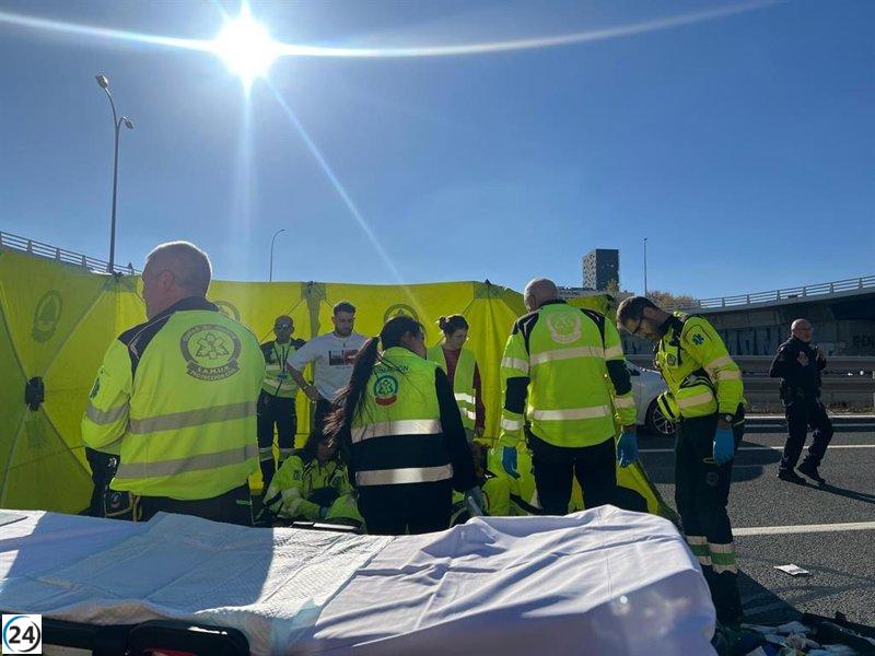 Joven motociclista de 25 años pierde la vida en un accidente en la A-3 cerca de Vicálvaro.