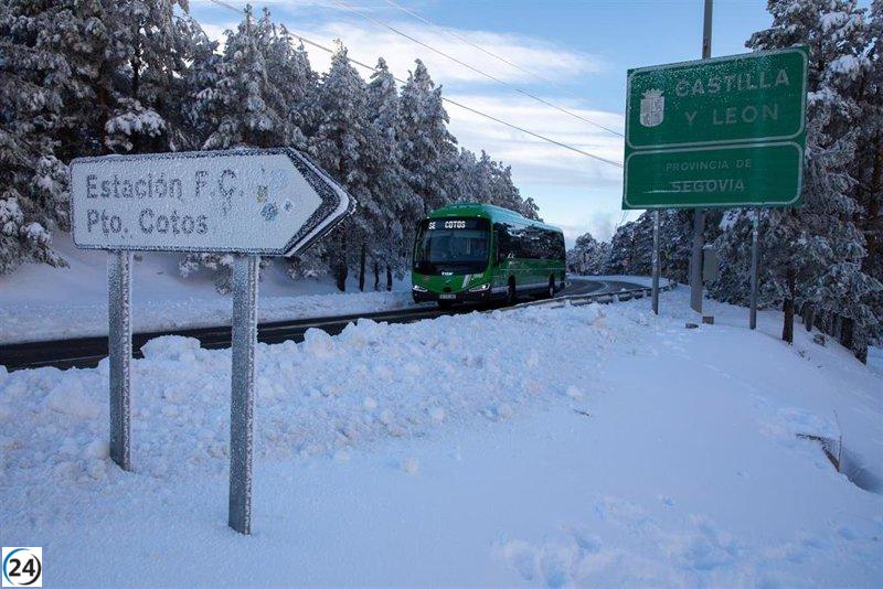 Cadena obligatoria en los puertos de Cotos y Navacerrada para garantizar la seguridad.