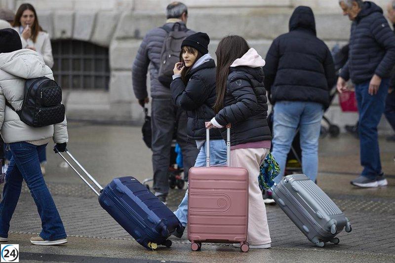 Aumento del 5,8% en las estancias hoteleras de la Comunidad durante diciembre.