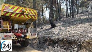 Bomberos controlan incendio forestal en Chinchón en 3 horas en terreno complicado.