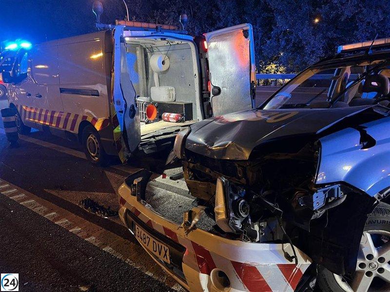 Choque en la A4: un operario grave y tres leves.