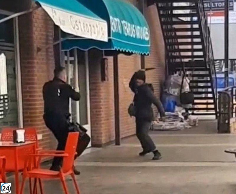 Detenido hombre armado con cuchillo en Collado Villalba tras enfrentamiento con agentes.