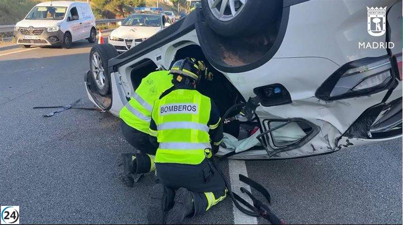 Colisión en M-40 deja dos heridos y uno grave en Las Tablas.
