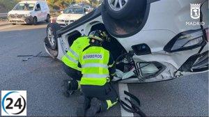 Colisión en M-40 deja dos heridos y uno grave en Las Tablas.