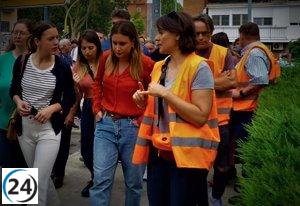 Irene Montero y Alejandra Jacinto critican a Ayuso por su visita a los vecinos afectados por obras L7B en San Fernando.