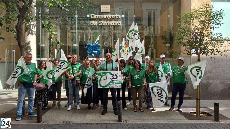 CSIF sigue en huelga por las 35 horas para empleados públicos de Madrid.