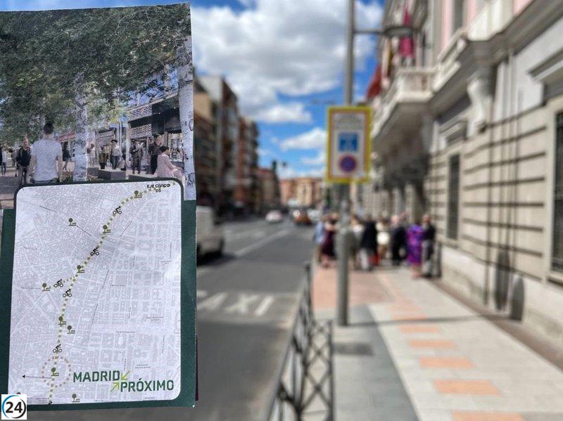 PSOE convierte Bravo Murillo en zona comercial con ampliación de aceras, arbolado, carriles bici y bus.