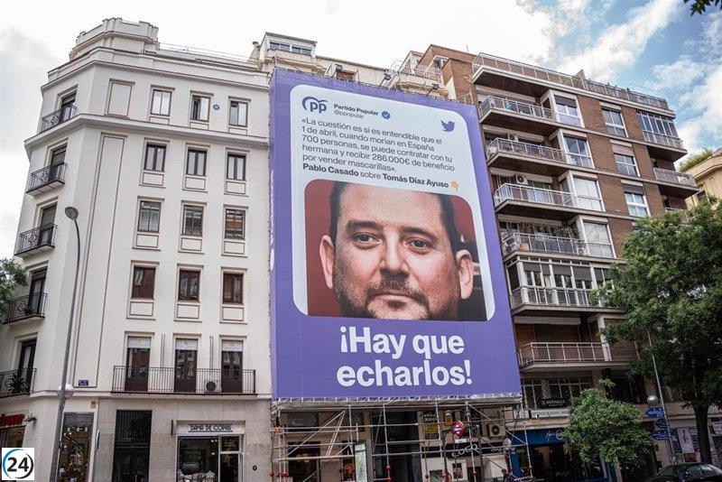 Podemos puede colocar su lona en la calle Goya, pero con logo de la Junta Electoral.