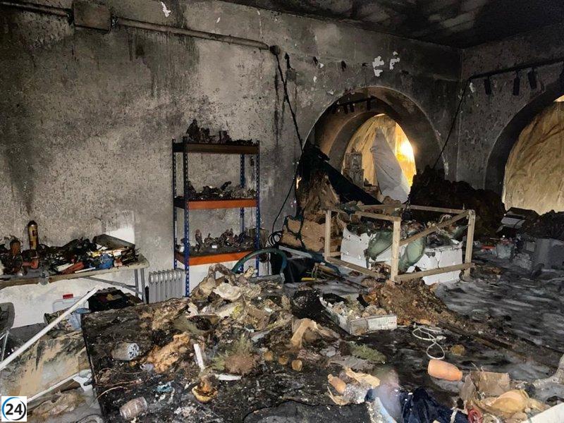 El Belén municipal de Majadahonda queda reducido a cenizas tras un incendio en los soportales del Ayuntamiento