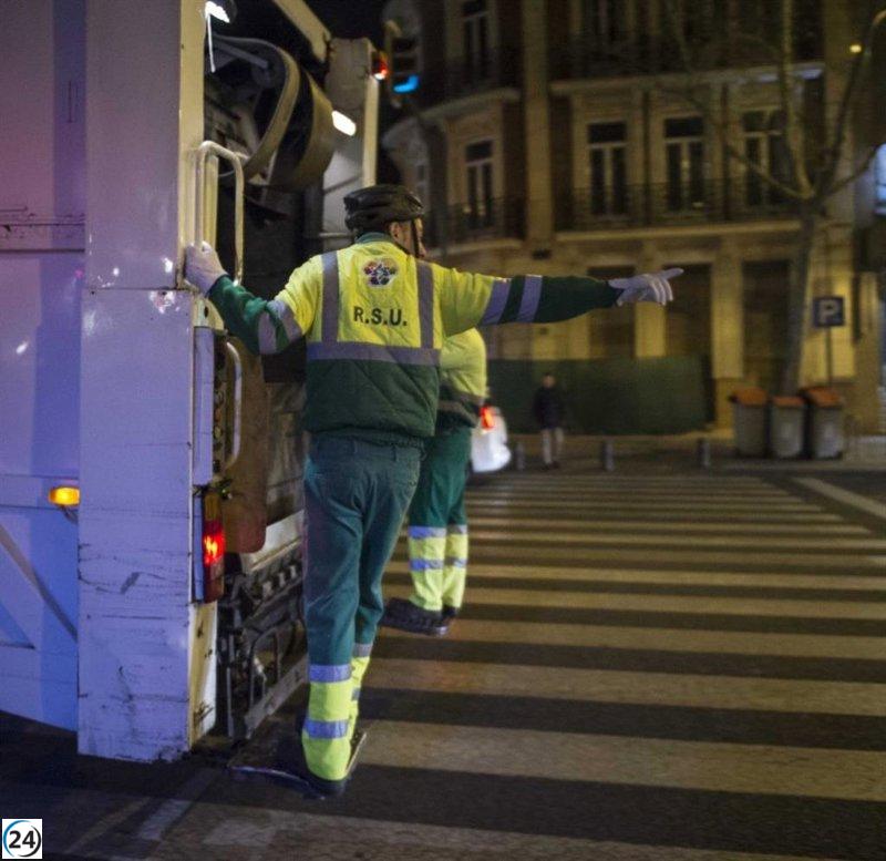 Refuerzo del servicio de recogida de residuos en Madrid durante las noches de lunes y martes, pero sin recogida en Nochebuena y Navidad.