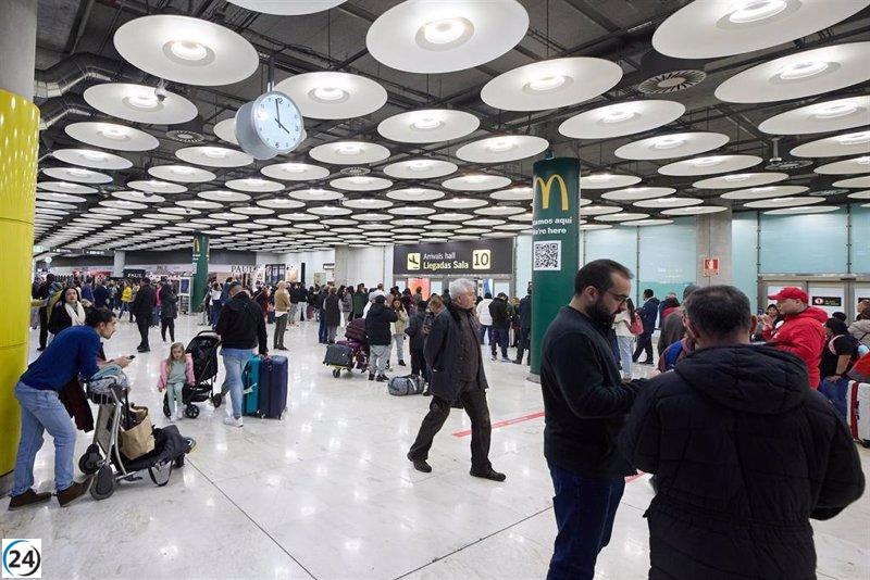 El número de vuelos en Barajas aumenta un 9,8% hasta Año Nuevo: 5.050 despegues programados.